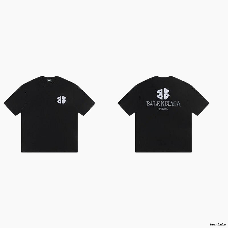 Balenciaga Double B Street Style Black Short-sleeve T-shirt