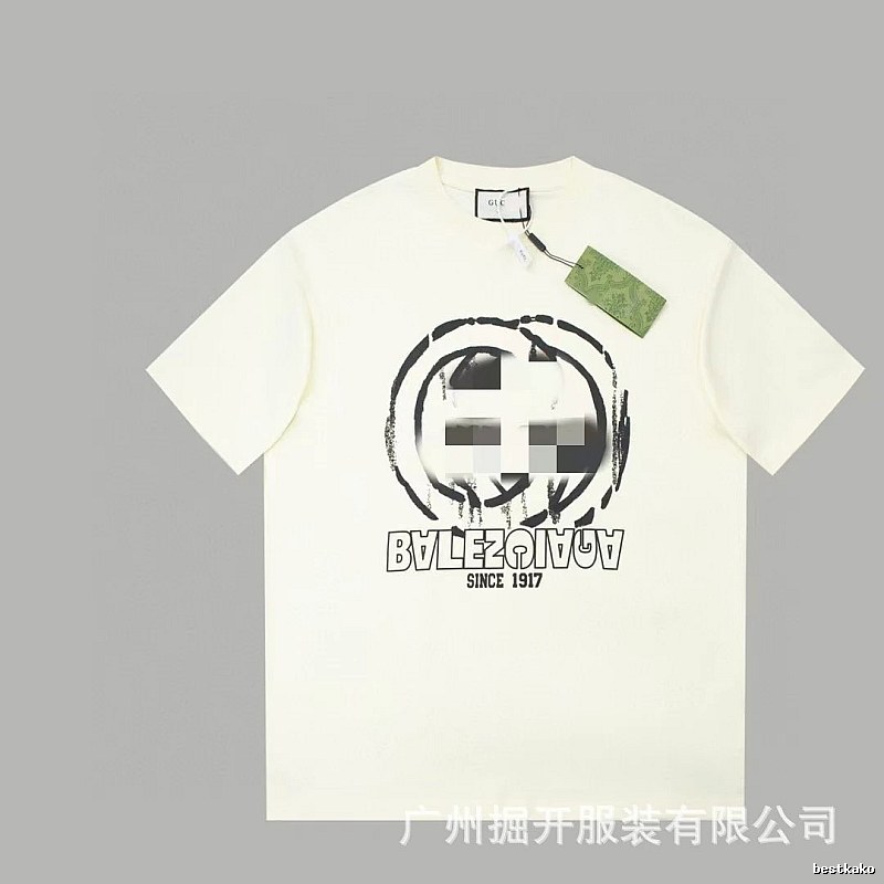 Balenciaga Graffiti Street Style Off-white Short-sleeve T-shirt