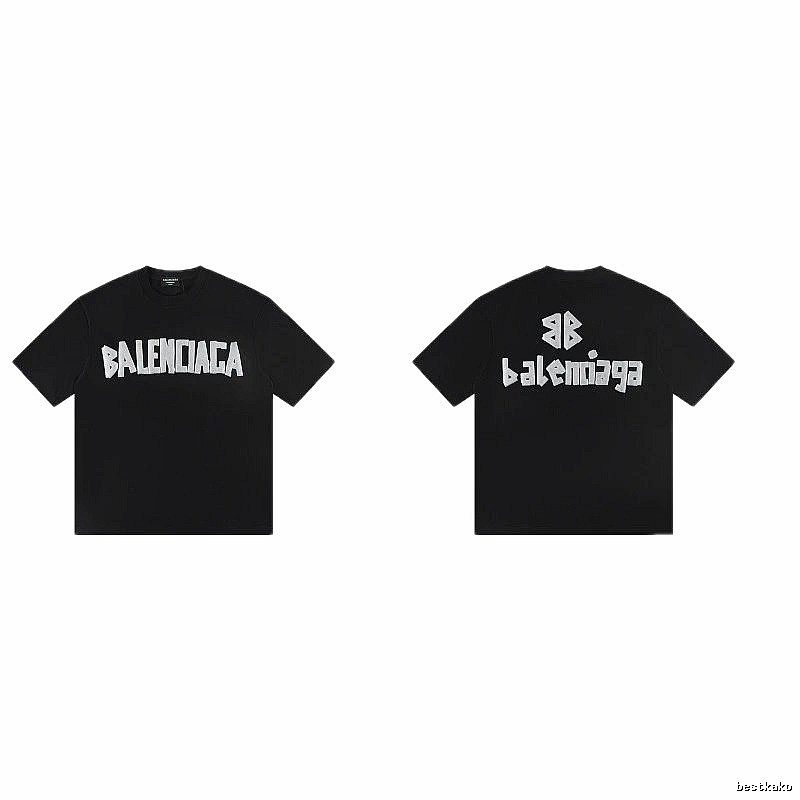 Balenciaga Letter Print Street Style Black T-Shirt