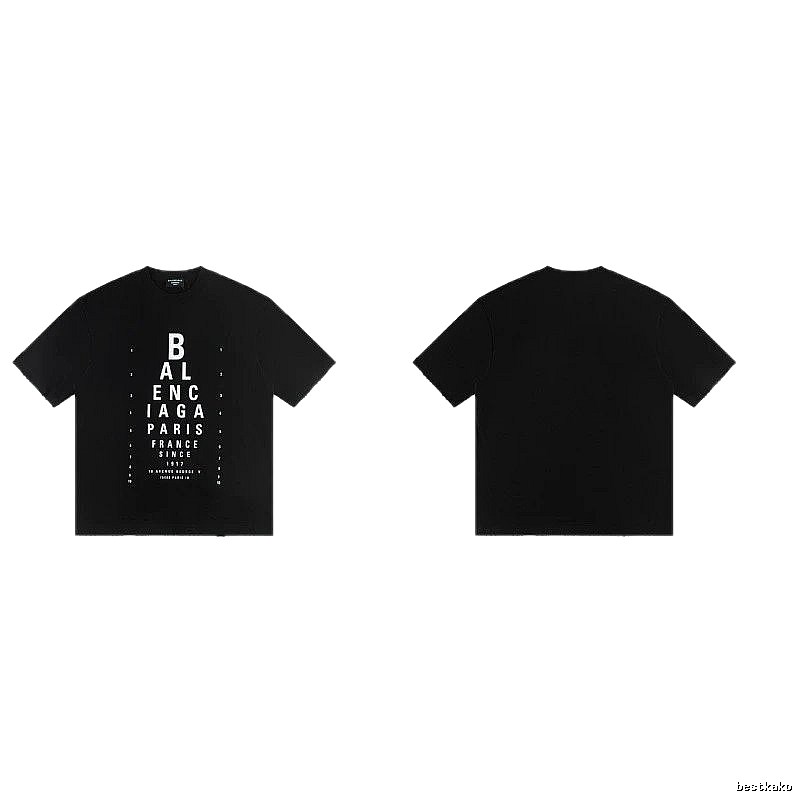 Balenciaga Letter Print Street Style Black T-Shirt