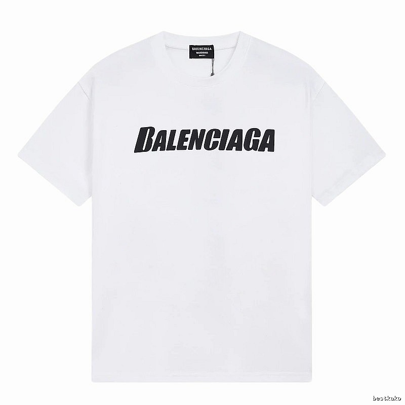 Balenciaga Letter Print Trendy White T-Shirt