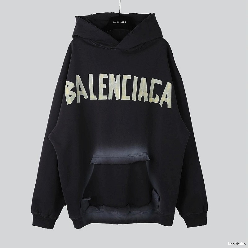 Balenciaga letter-style black sweatshirt