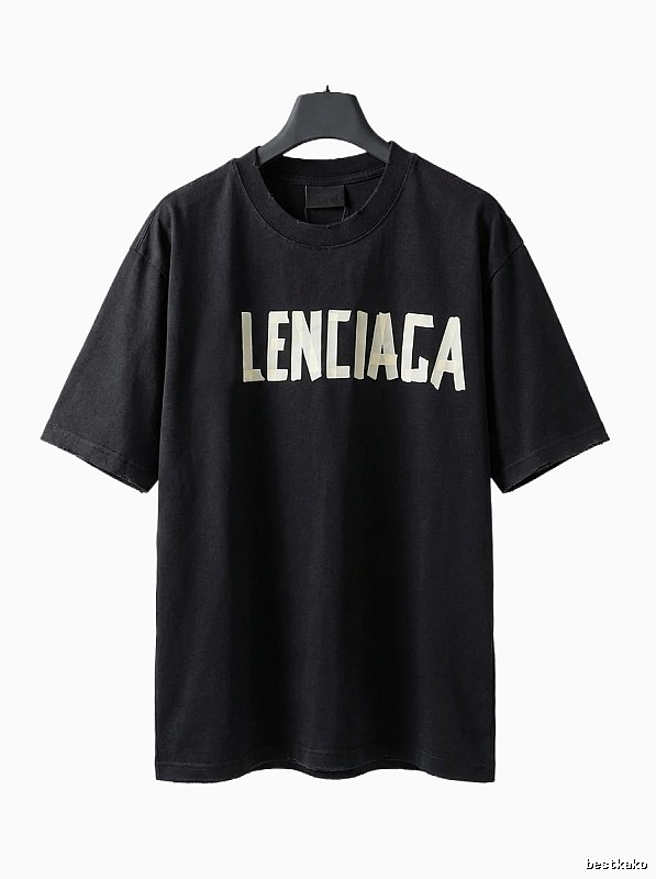 Balenciaga letter-style black T-shirt