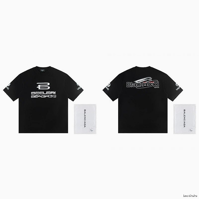 Balenciaga Printed Street Style Black T-shirt