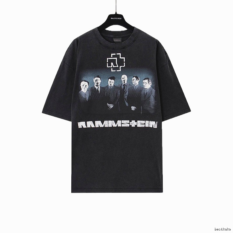 Balenciaga Rock Style Black T-shirt