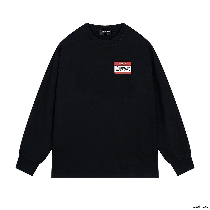 Balenciaga simple-style black long-sleeve