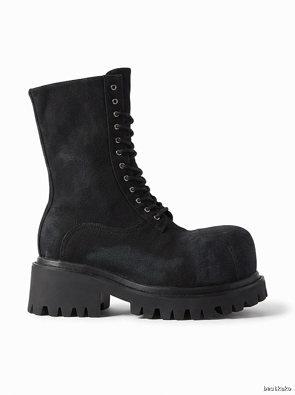 Balenciaga thick-soled work-style black boots