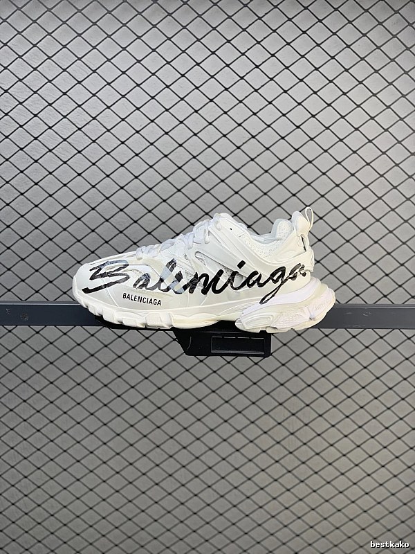 Balenciaga White Logo Chunky Sneakers Defined by Contrast Side Panels