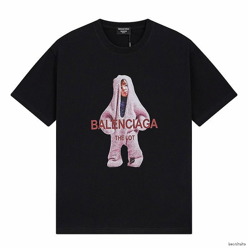 Balenciaga's childlike black T-shirt.