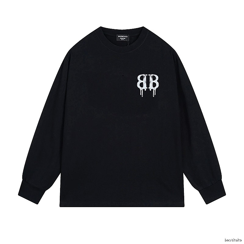 Balenciaga's dark style black long T-shirt