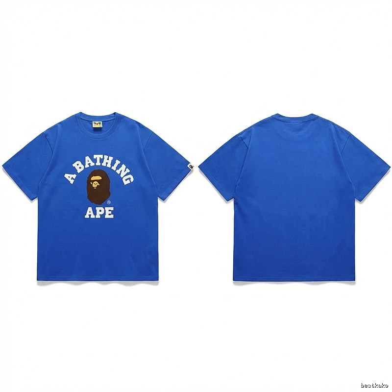 Bape Ape Head Simple Style Blue T-shirt