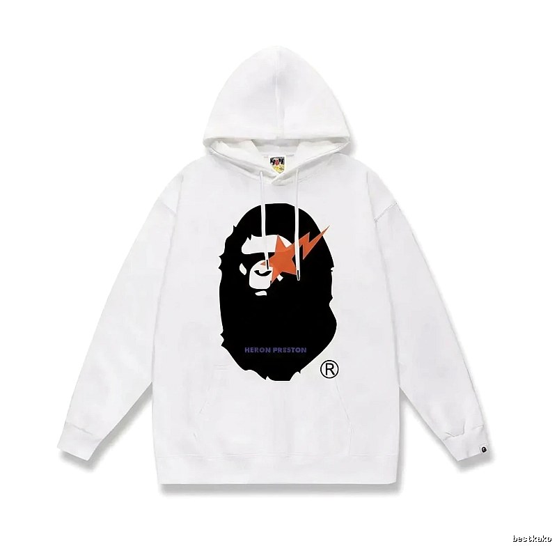 Bape Ape Head Trendy White Sweatshirt