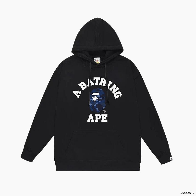 Bape camouflage-style black hoodie