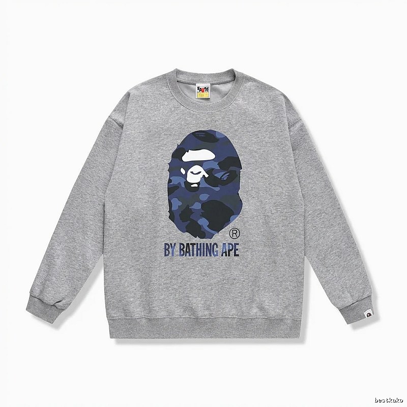 Bape camouflage-style gray sweatshirt