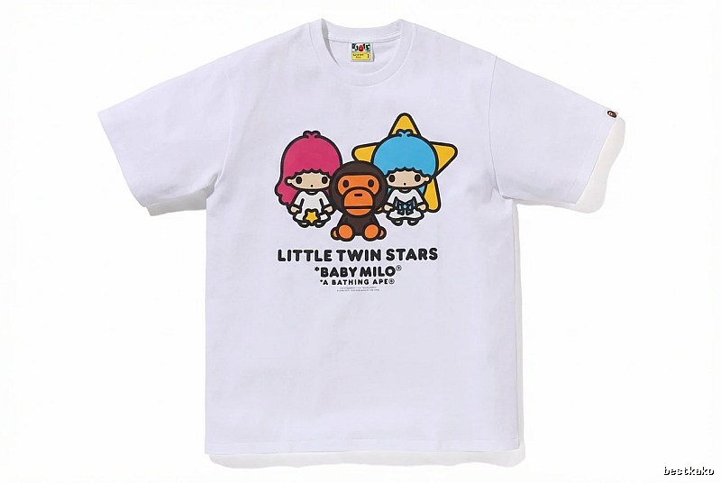 Bape cartoon and childlike white T-shirt