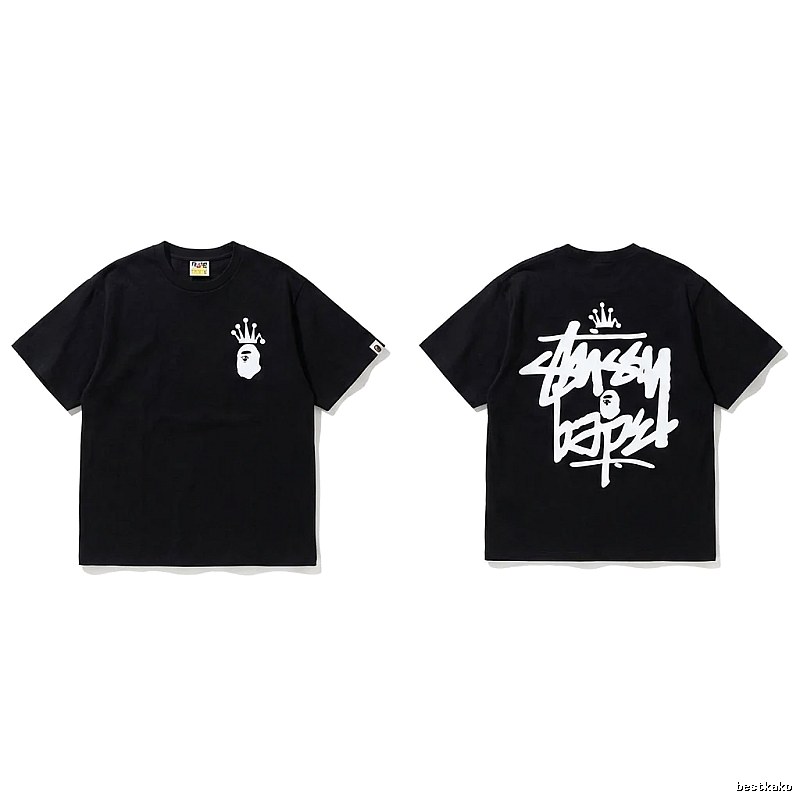 Bape Crown Graffiti Style Short-Sleeve Shirt