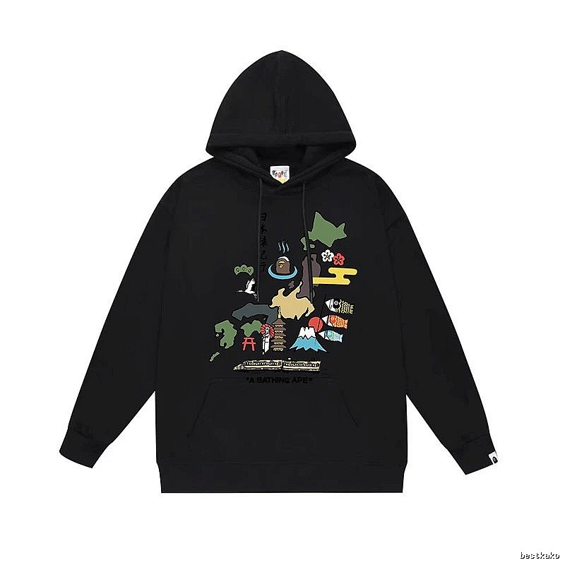 Bape Japanese-style black hoodie