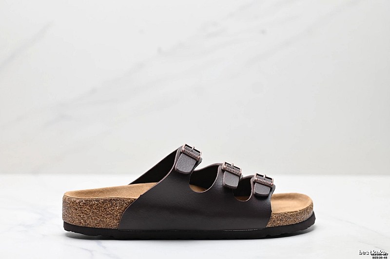 BIRKENSTOCK Casual Dark Brown Cork Slide Sandals