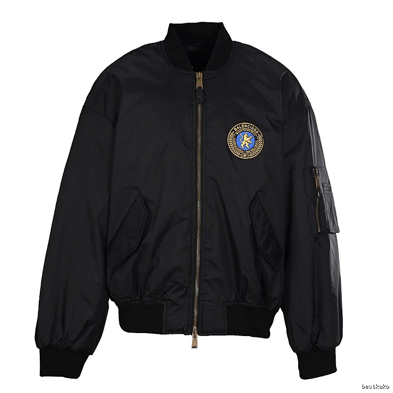 Black C.P. Badge Bomber Jacket for travel