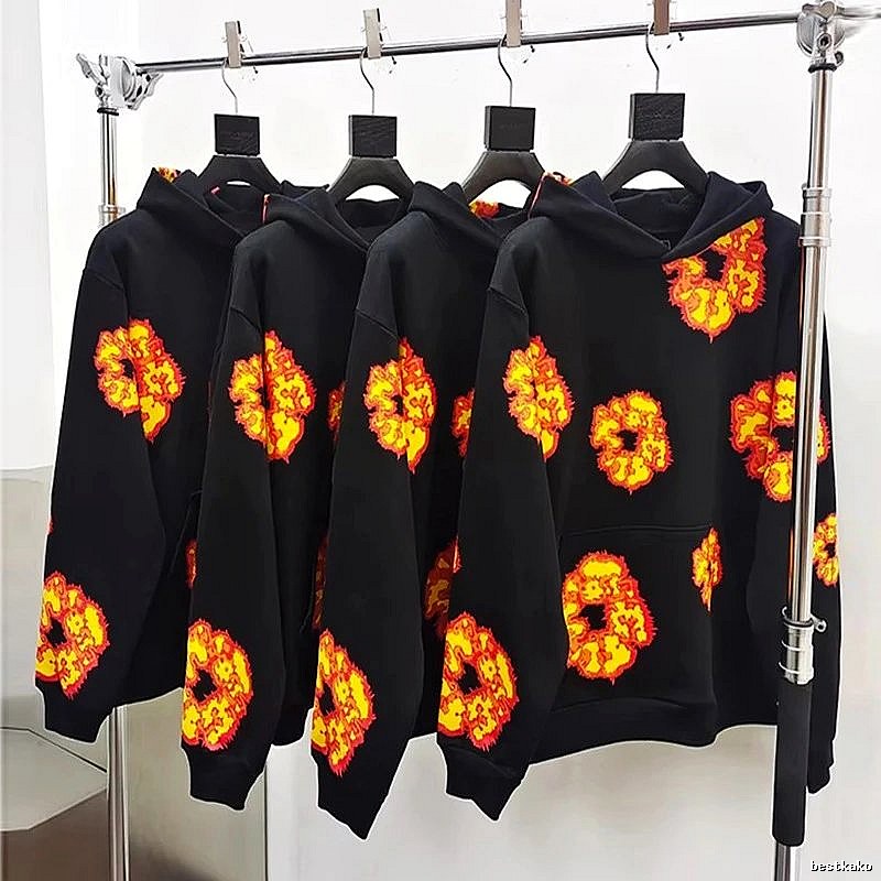 Black Flame Graphic Pullover Hoodie