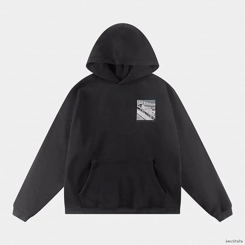 Bold Print Direction Graphic Zip Hoodie Commuter Look