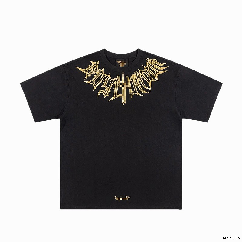 BOY Gold-foiled Gothic Edgy & Trendy Black Short-sleeve T-Shirt