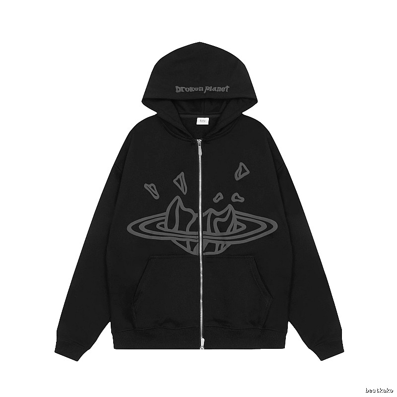 Broken Hearts Style H228 Skull Graphic Hoodie Campus Look