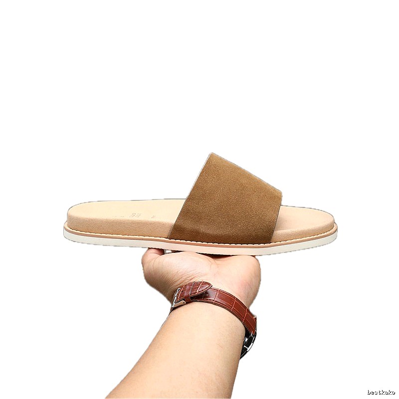 Brunello Cucinelli Casual Brown One-strap Slide Sandals