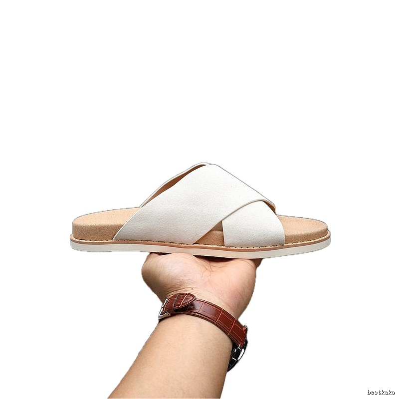 Brunello Cucinelli Minimalist Casual Beige Slide Sandals