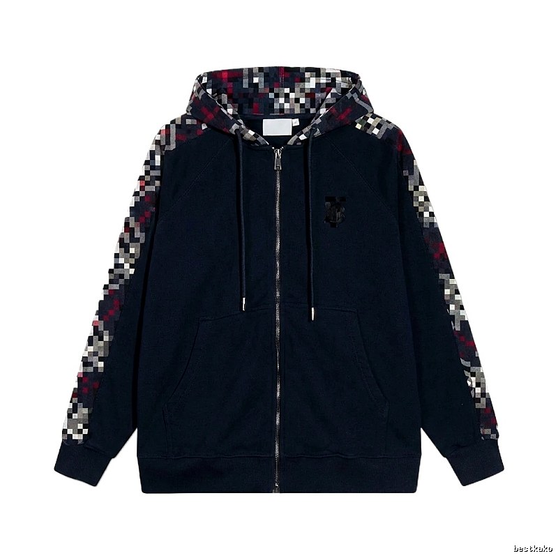 Burberry checkered fashion black coat