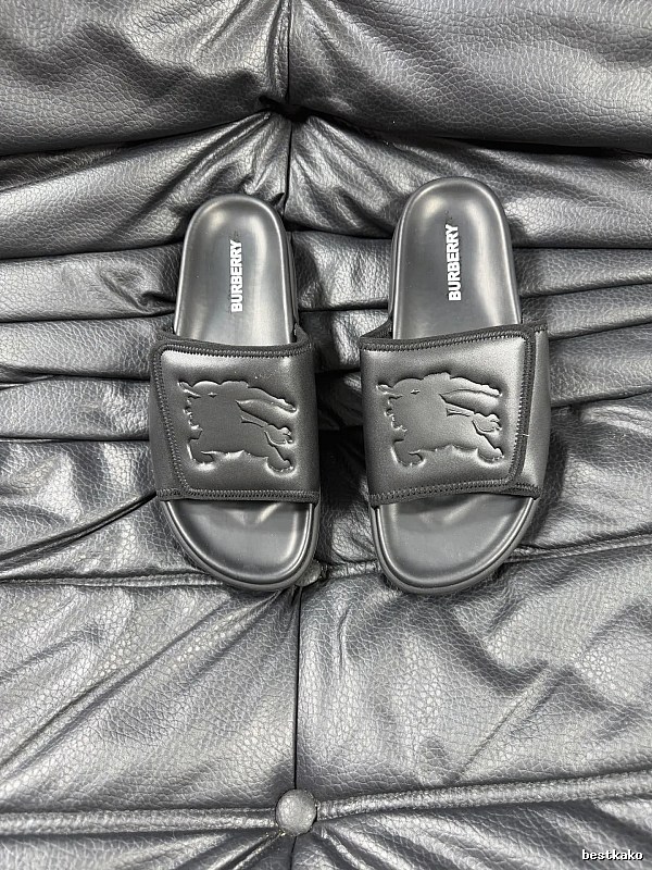 Burberry Warhorse Embossed Minimalist Black Slides