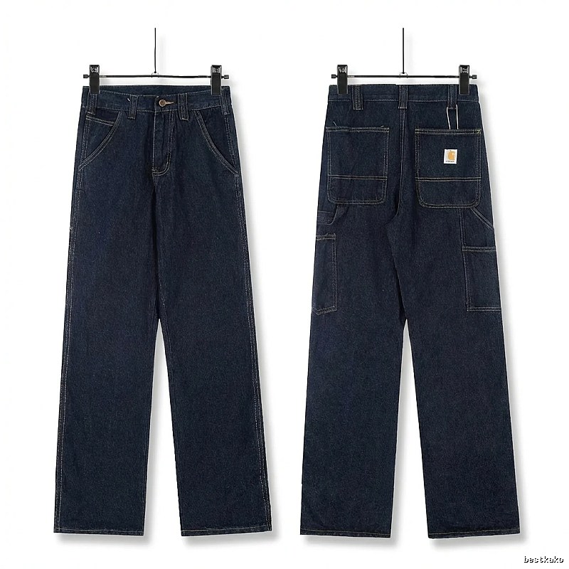 Carhartt workwear style dark blue jeans