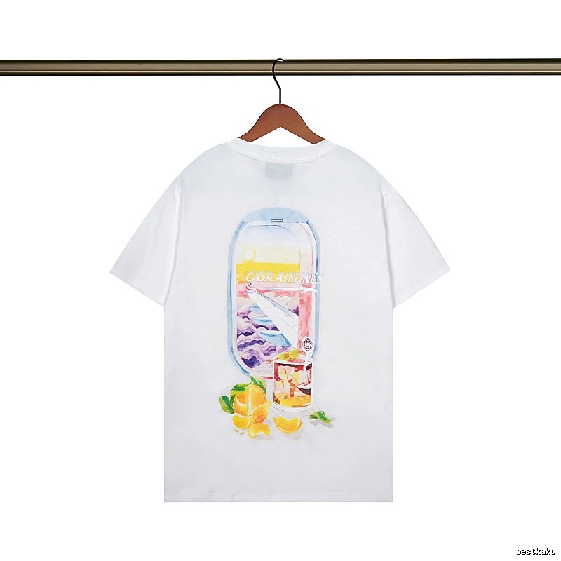 Casablanca Aviation Series Trendy Brand White T-shirt