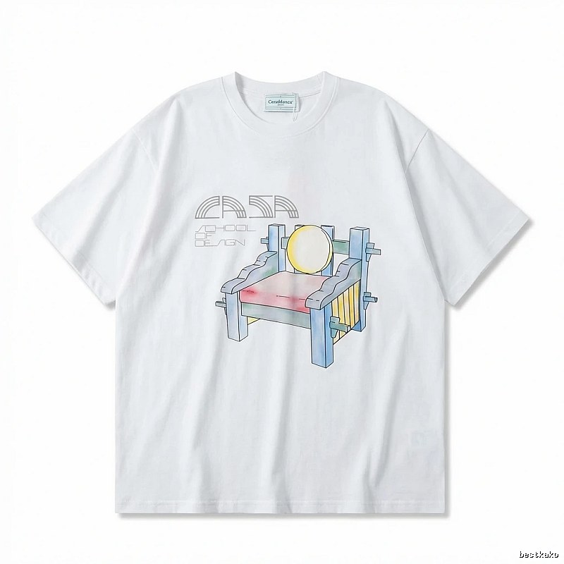Casablanca cartoon-style white T-shirt