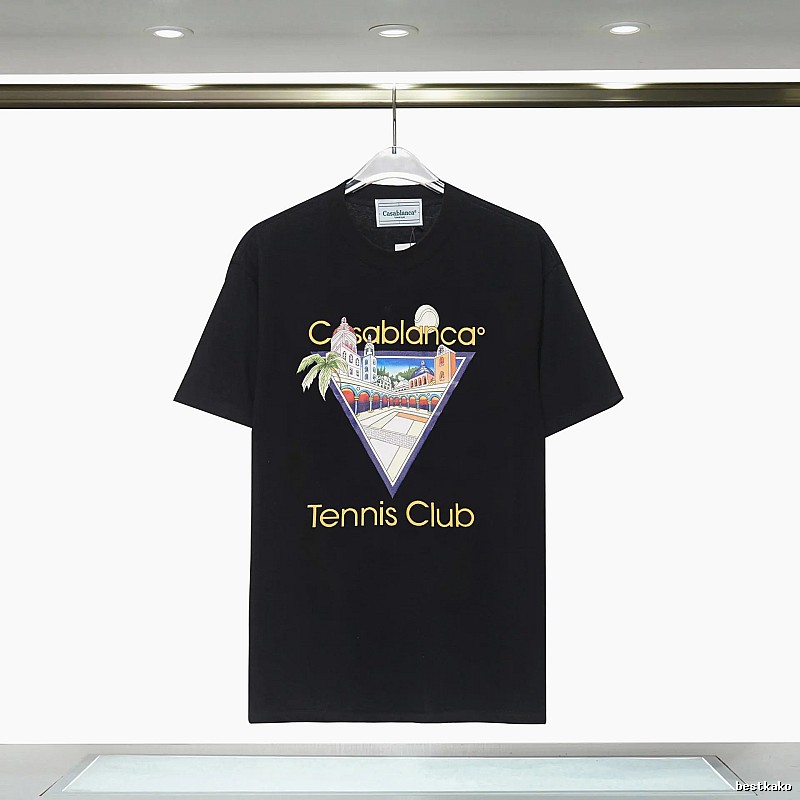 Casablanca Print Casual Black T-shirt