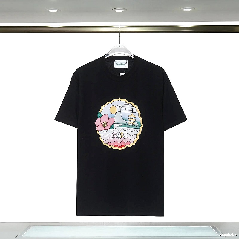 Casablanca Print Retro Style Black T-shirt
