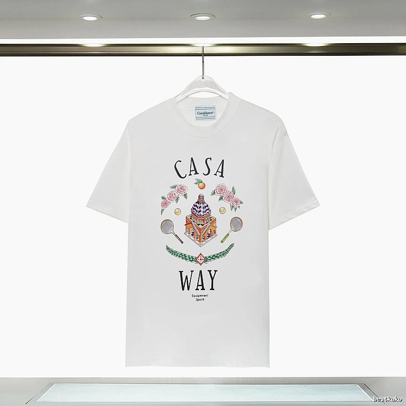 Casablanca printed casual white T-shirt