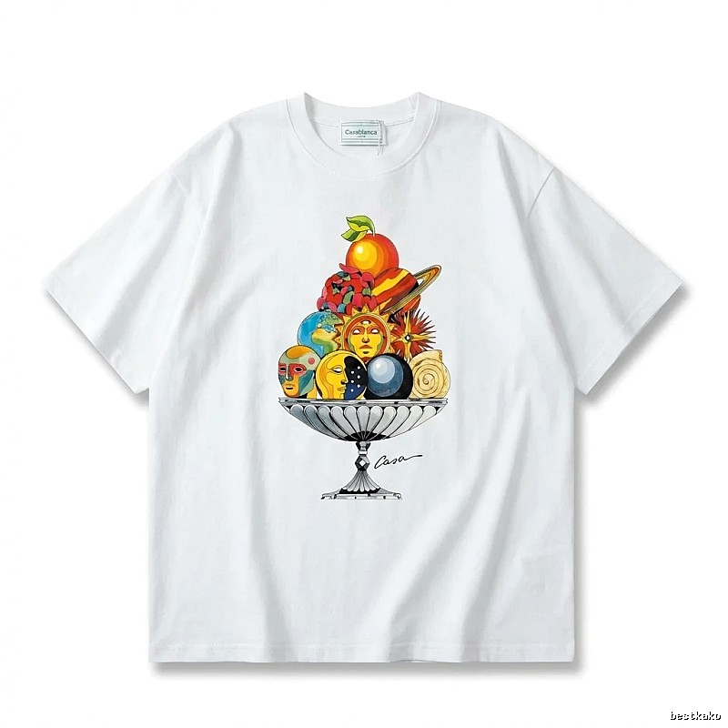 Casablanca Printed Trendy White T-shirt