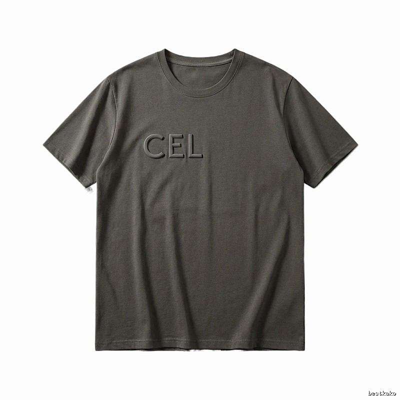 CELINE minimalist style dark gray T-shirt