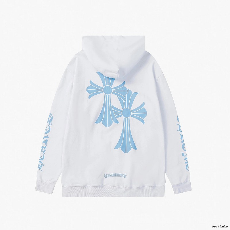 Chrome Hearts 2088-15 White Cross Graphic Hoodie Travel Styling