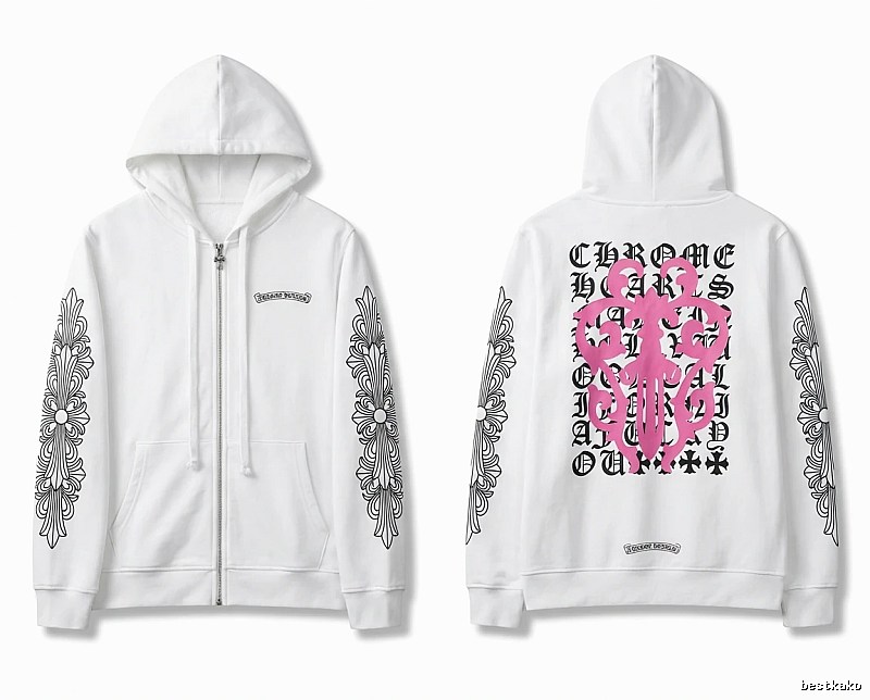 Chrome Hearts Cross Flower Trendy and Cool Style White Sweatshirt
