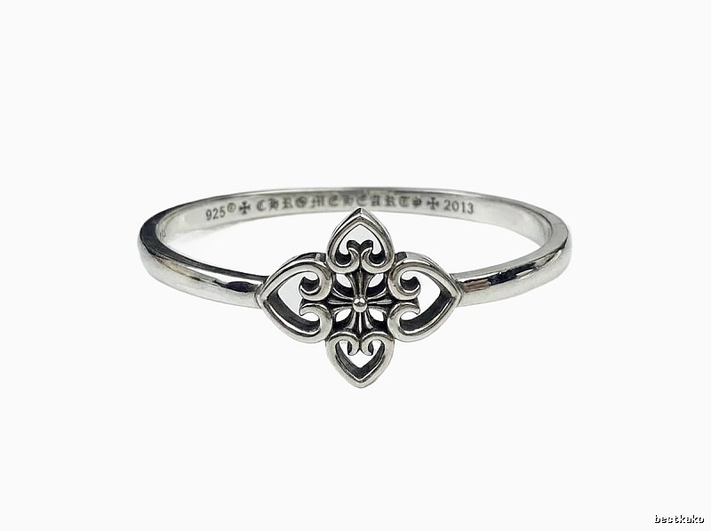 Chrome Hearts Cross Flower Vintage Silver Ring
