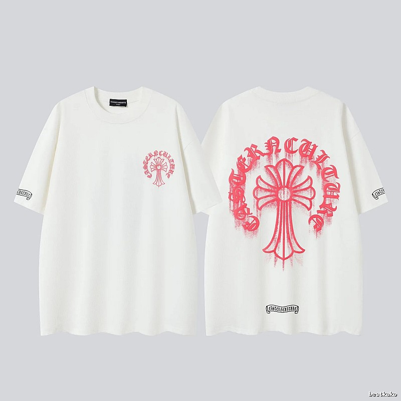 Chrome Hearts Cross Print Street Style Off-white T-Shirt