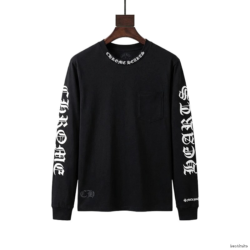 Chrome Hearts Dark Style Long-sleeved Black T-shirt