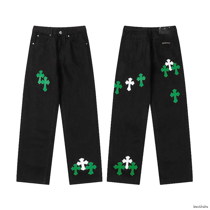 Chrome Hearts Gift Ready Graphic jeans Light Denim Jeans with Fresh Pattern