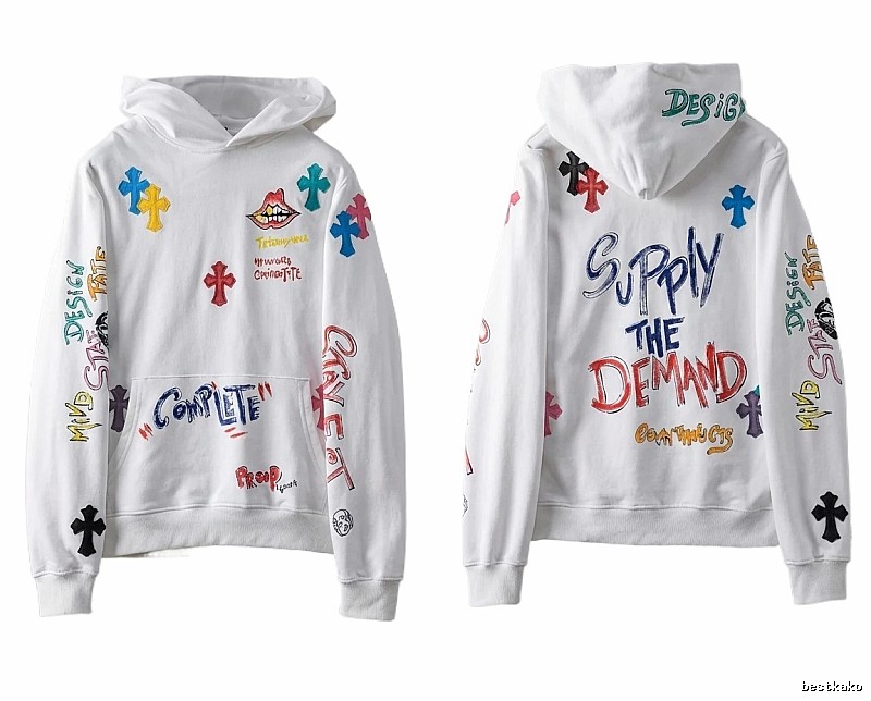 Chrome Hearts Graffiti Style White Hoodie