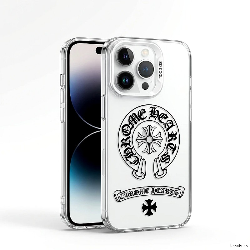 Chrome Hearts silver jewelry style transparent iPhone case