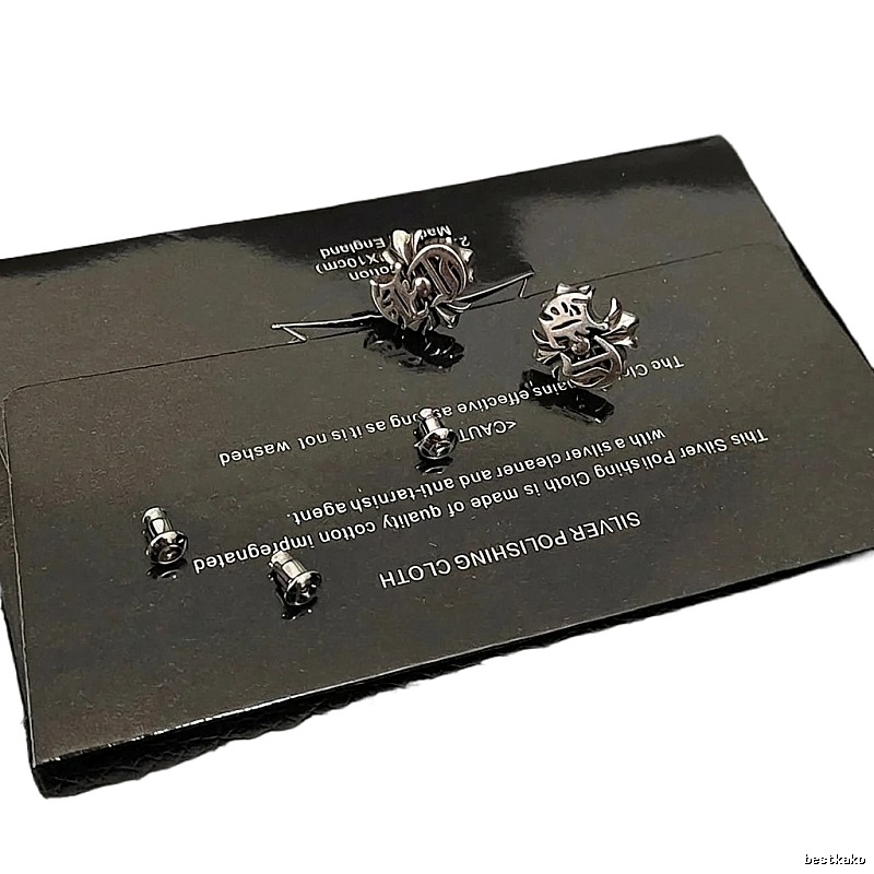 Chrome Hearts Silver Retro Stud Earrings