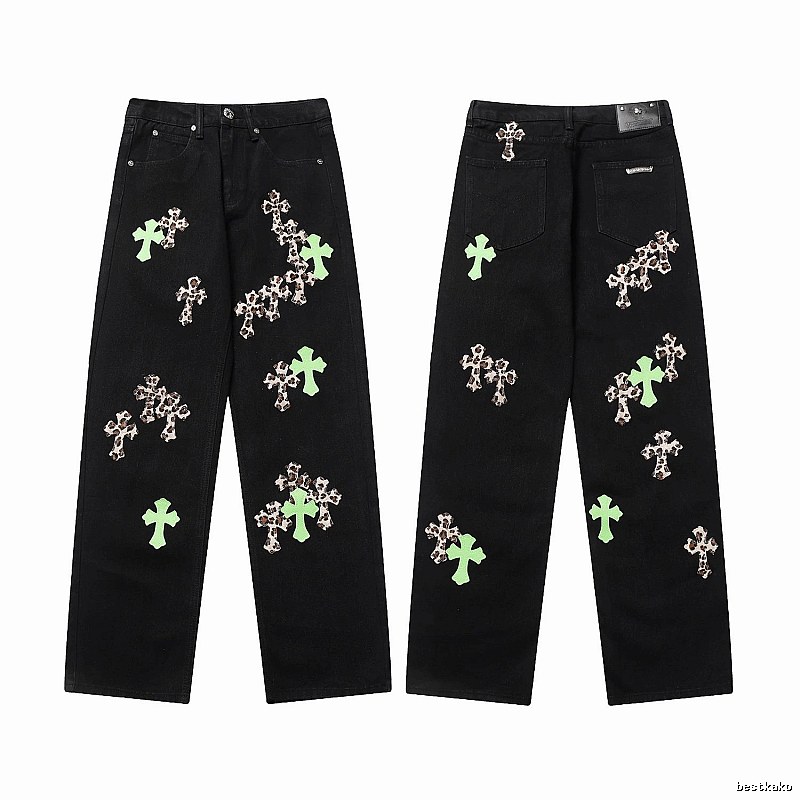 Chrome Hearts Summer Graphic jeans Light Denim Jeans with Bold Graphic