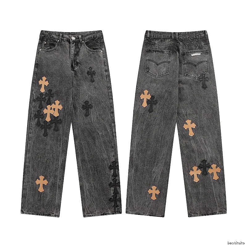 Chrome Hearts Travel Graphic jeans Light Denim Jeans with Soft Visual Tone